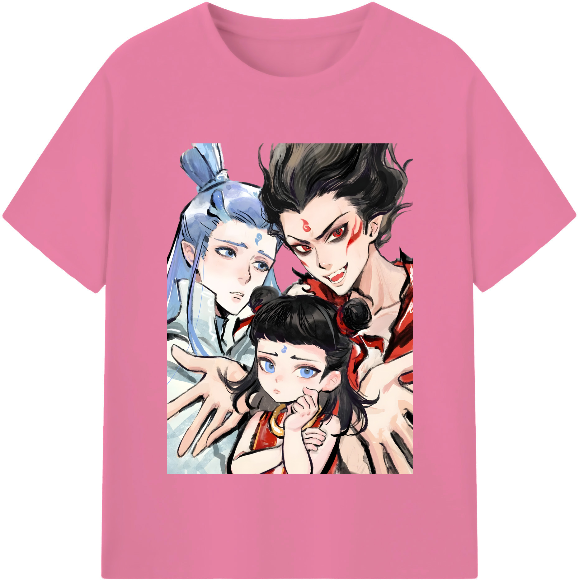（画像用） Ne Zha 2 ナタ 魔童の大暴れ 綿100％半袖Tシャツ（フロントプリント）